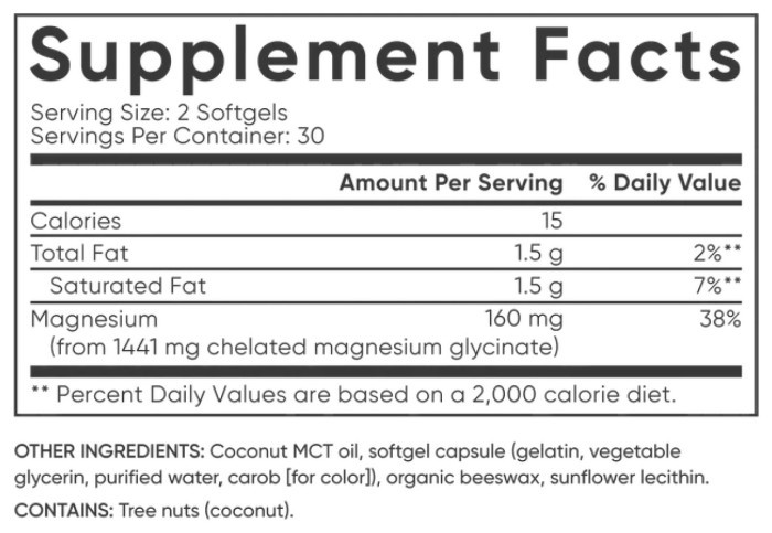 Magnesium Glycinate 160mg - 60 softgels