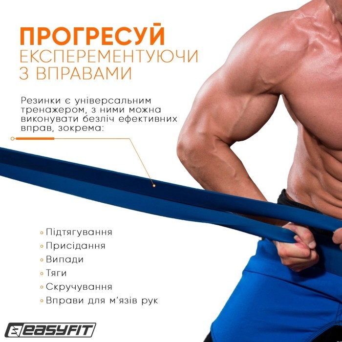 Гумова петля EasyFit 50-110 кг Синя
