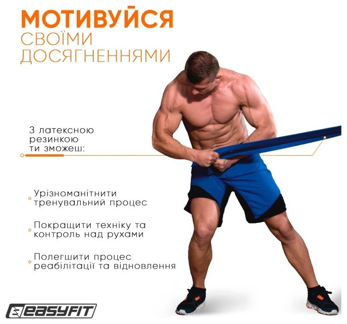 Гумова петля EasyFit 50-110 кг Синя
