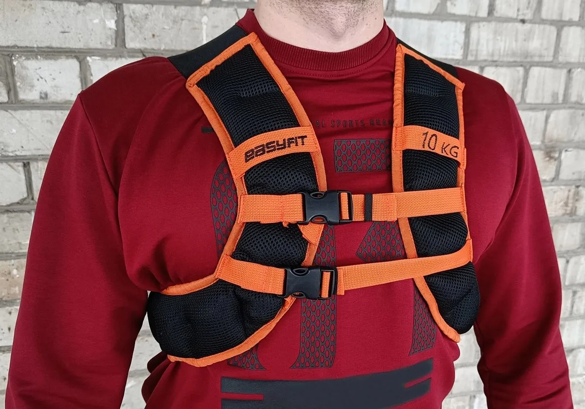 Жилет-обтяжувач EasyFit JetPack 10 кг з металевими кульками (Чорний)