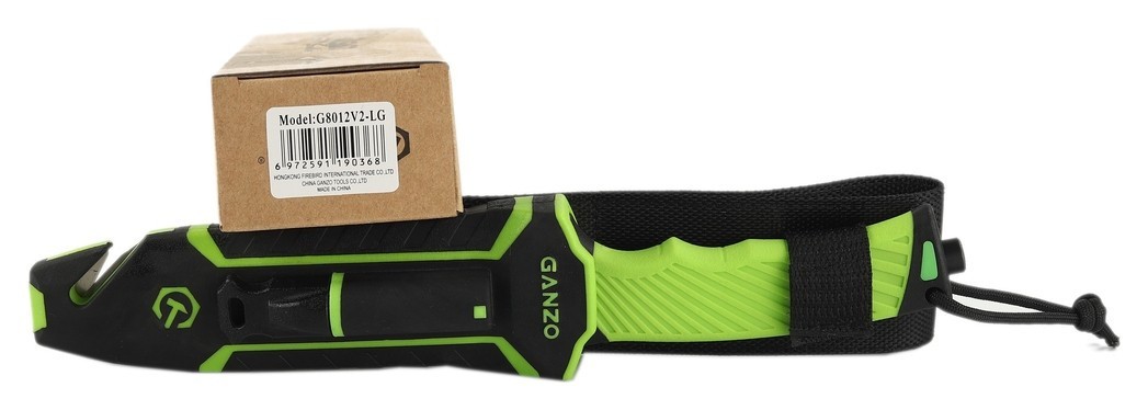 Ніж Ganzo G8012V2-LG зелений (G8012V2-LG) з паракордом, укр, укр