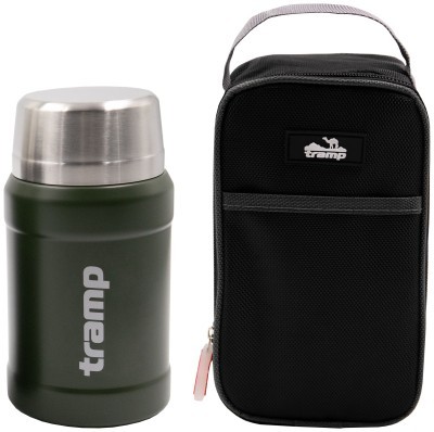 Термос TRAMP с широким горлом 800 мл в чехле UTRC-132 Оливковый