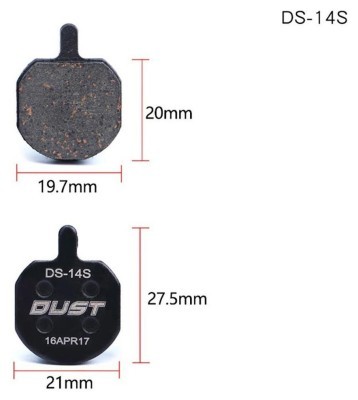 Колодки гальмівні disc Напівметал DUST DS-14S Hayes Sole hydraulic、MX2、MX3、MX4、GX2、CX5、Bengal HELIX3、HELIX5 AM (брендоване пакування)