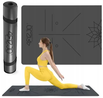 Коврик (мат) спортивный 4FIZJO PU 183 x 61 x 0.4 см для йоги и фитнеса Black (P-5907739319531)