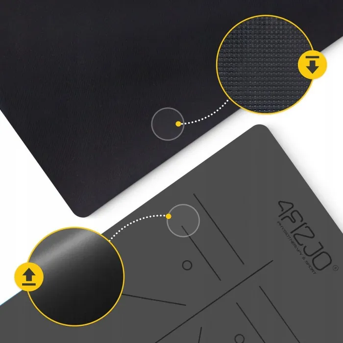 Коврик (мат) спортивный 4FIZJO PU 183 x 61 x 0.4 см для йоги и фитнеса Black (P-5907739319531)