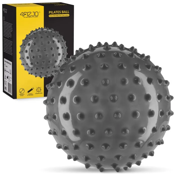 М'яч для пілатесу, йоги, реабілітації 4FIZJO 20 см (масажний) Black (P-5905973402330)