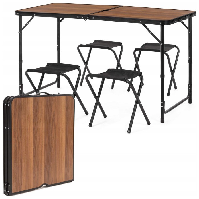 Набір кемпінговий Springos складний стіл та стільці 4 шт CS0180 Brown/Black