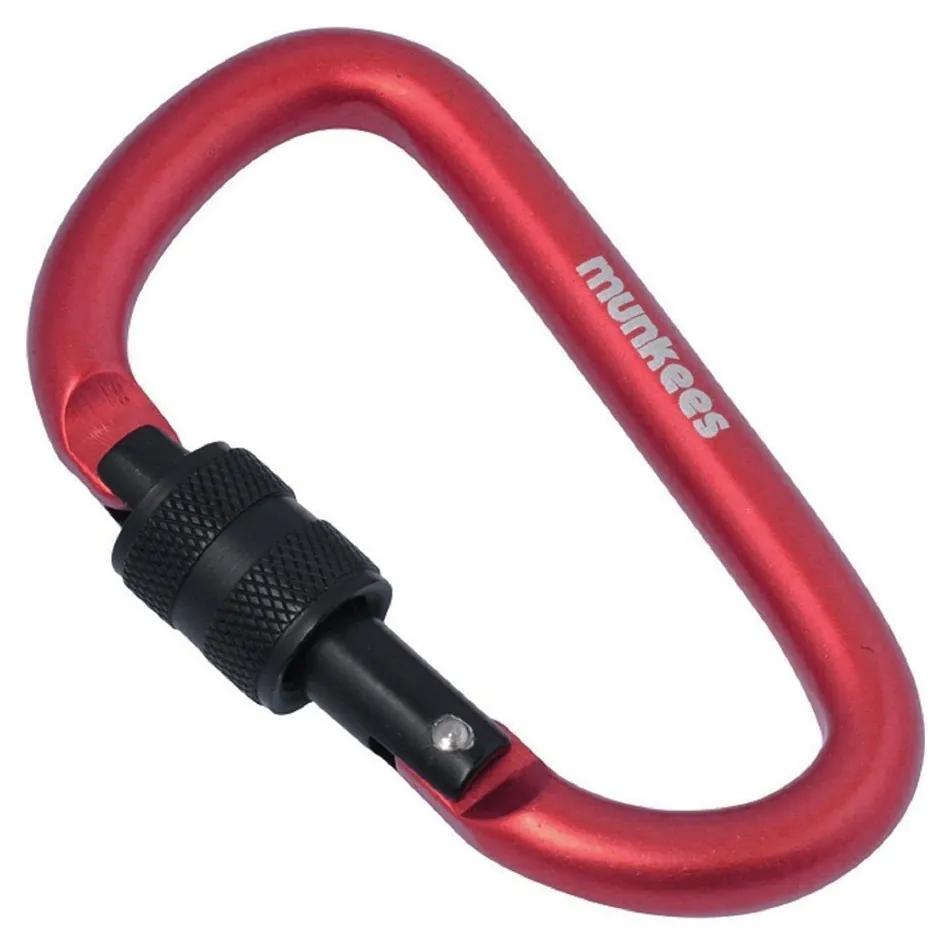 Munkees 3248 карабін D with Screw Lock 8 mm x 80 mm red (3248-RD)