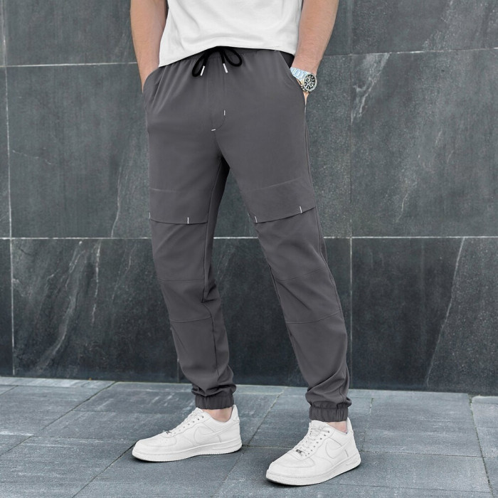 Мужские брюки джогеры с карманами темно-серые Pobedov Vershyna