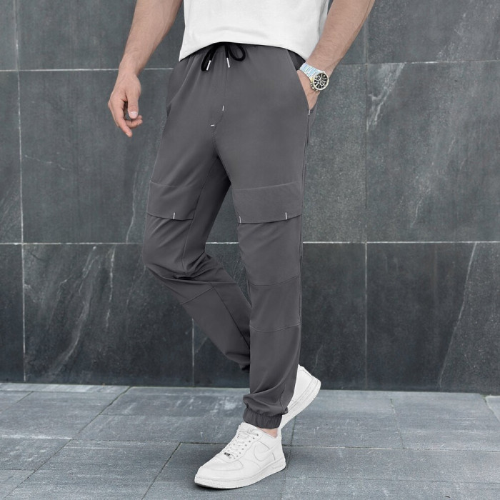 Мужские брюки джогеры с карманами темно-серые Pobedov Vershyna