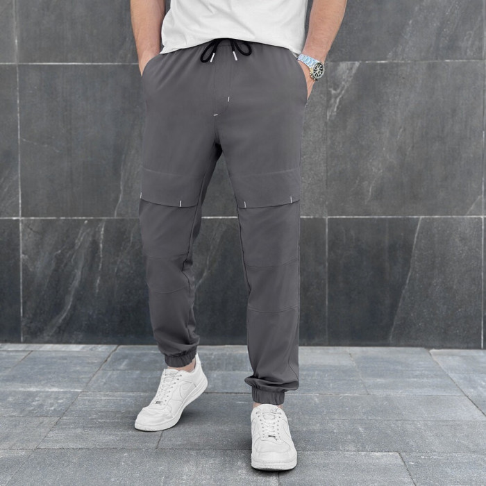 Мужские брюки джогеры с карманами темно-серые Pobedov Vershyna