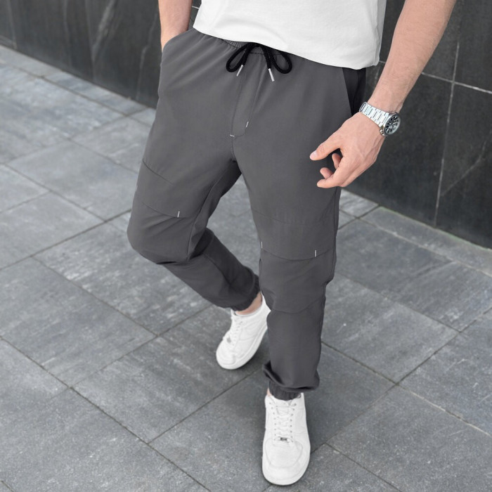 Мужские брюки джогеры с карманами темно-серые Pobedov Vershyna