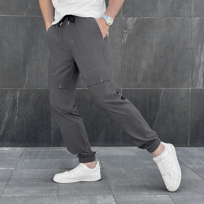 Мужские брюки джогеры с карманами темно-серые Pobedov Vershyna