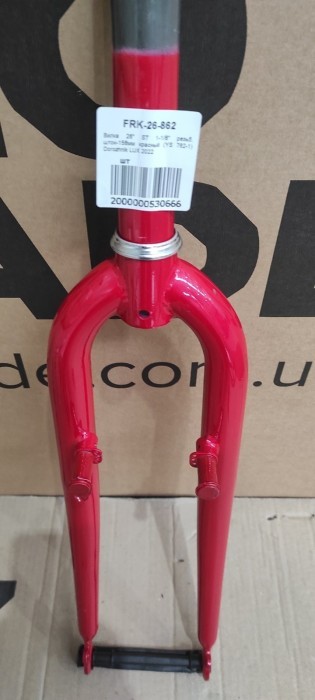 Вилка 26" Жорстка ST 1-1/8 rod-158 безрізьбова v-br червоний YS 762-1 Dorozhnik LUX, укр, укр
