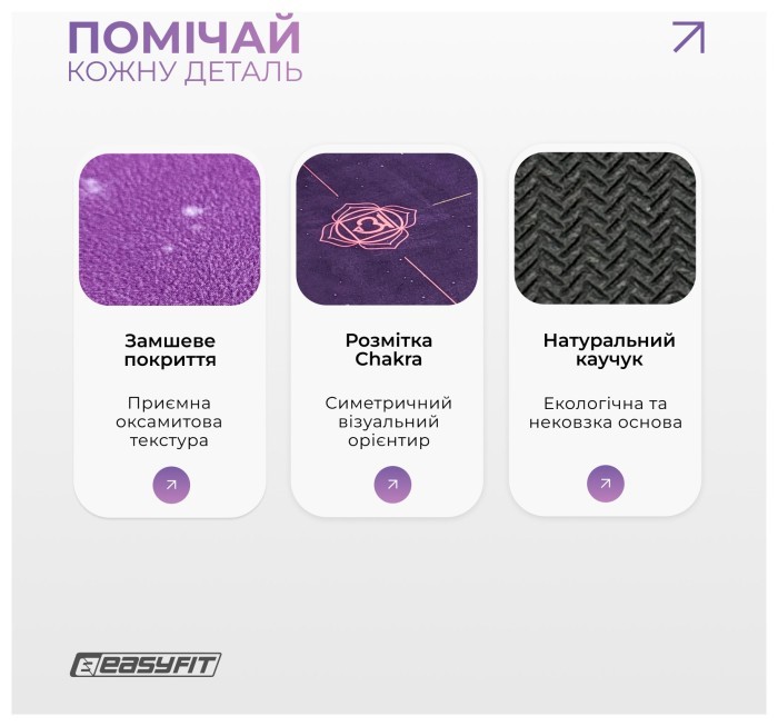 Килимок для йоги EasyFit Chakra Flow (замша-каучук)