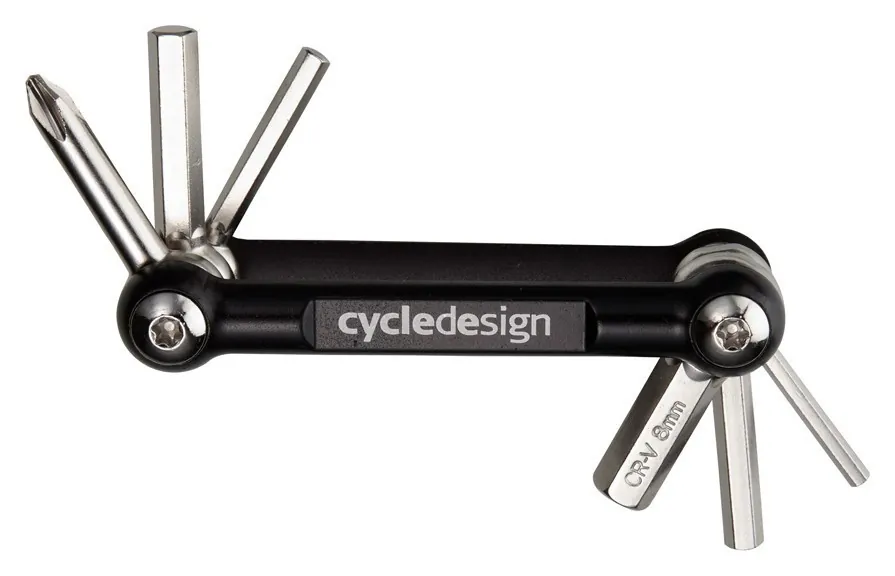 Мультитул складний для велосипедів Cycledesign 6 FUNC. ALU CAGE Black/Nickel (TO0022) (black, nickel)
