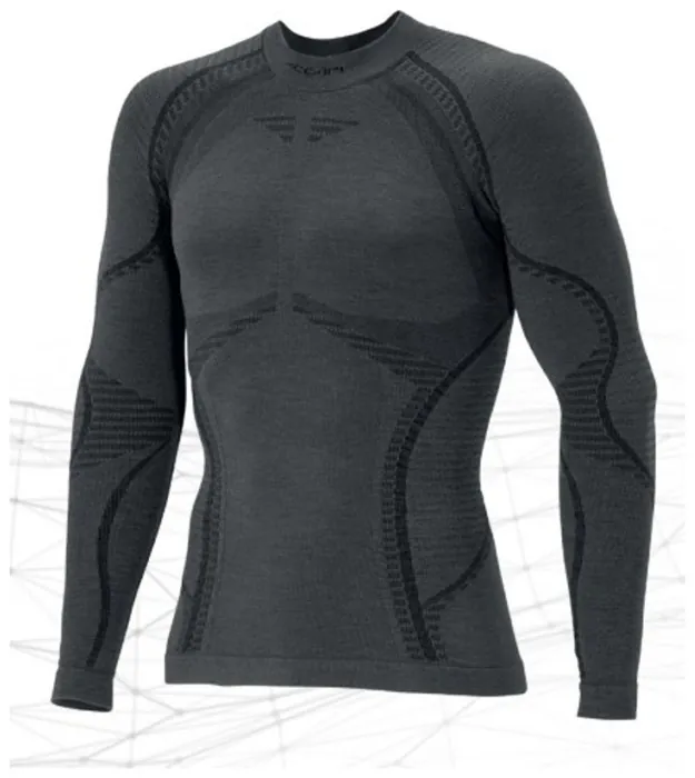 Чоловіча термофутболка з довгим рукавом Accapi Ergowool, M/L, Iron/Black