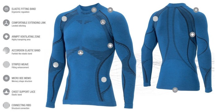 Чоловіча термофутболка з довгим рукавом Accapi Ergowool, M/L, Iron/Black
