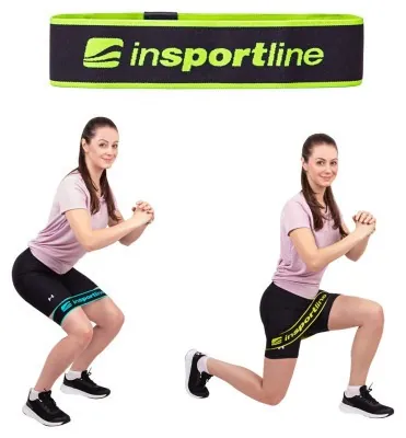 Стрічка-еспандер для вправ inSPORTline Hiplop S чорно-зелена