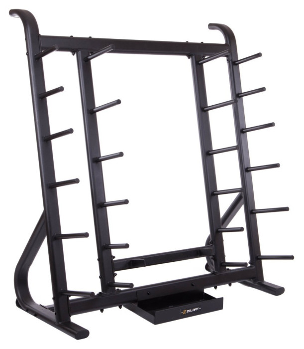 Стійка вертикальна для млинців дисків штанг та бодібарів Zelart TA-3652 (MD6331) (метал, розмір 139,8x77,9x156,8см, чорний), укр, укр