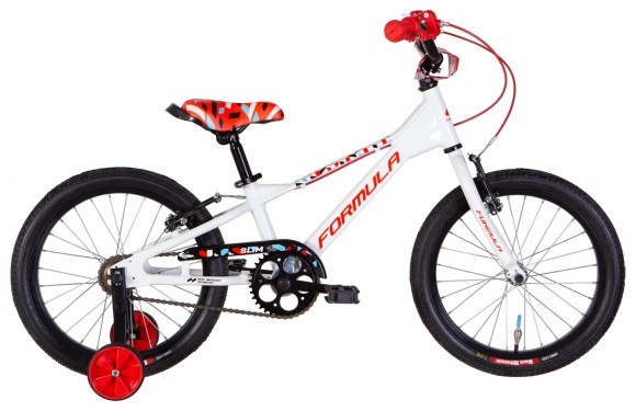 Велосипед AL 18" Formula SLIM Vbr рама-9" білий з червоним 2024 дзвоник, укр