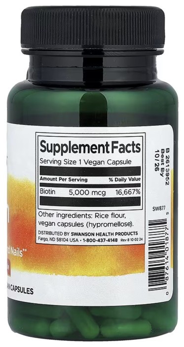 Biotin 5000mcg - 100 caps