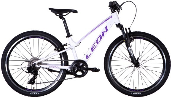 Велосипед AL 24" Leon JUNIOR AM Vbr CS рама-12" білий з бузковим 2025, укр