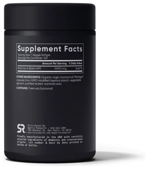 Biotin 5000mcg - 120 veg softgels