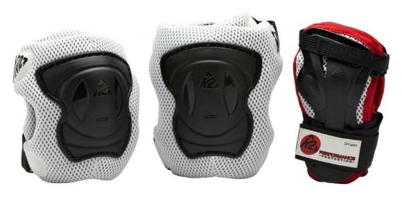 Захисний комплект для роликових коньків K2 PERFORMANCE M PAD SET M Black/white, укр