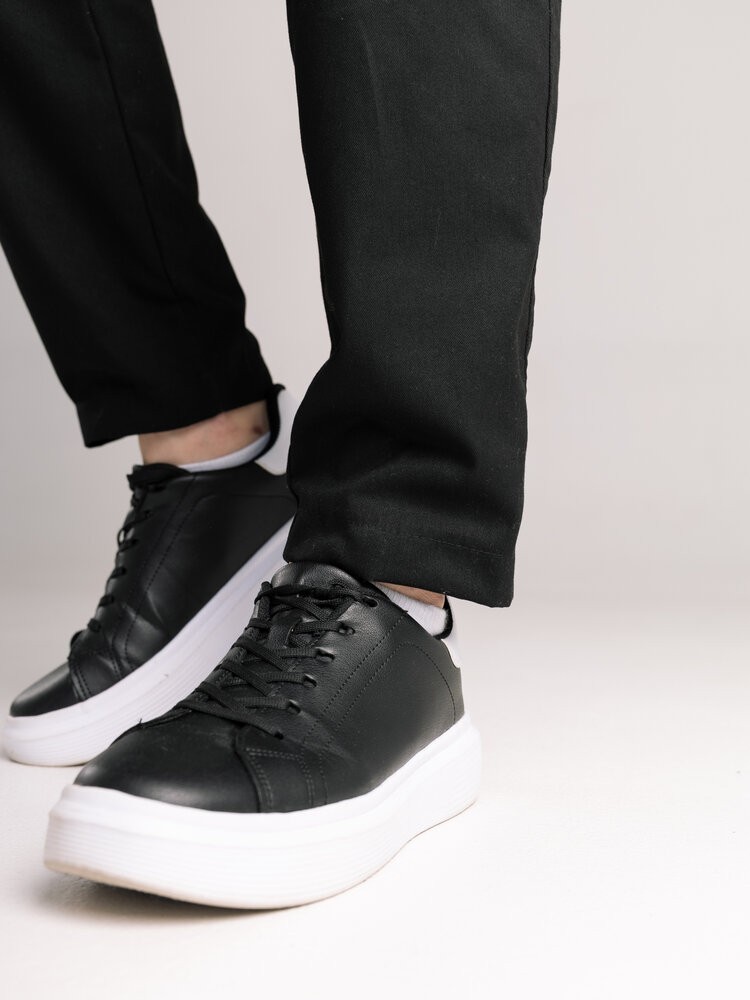 Чоловічі чорні штани демісезонні котонові прямого крою Pobedov Step