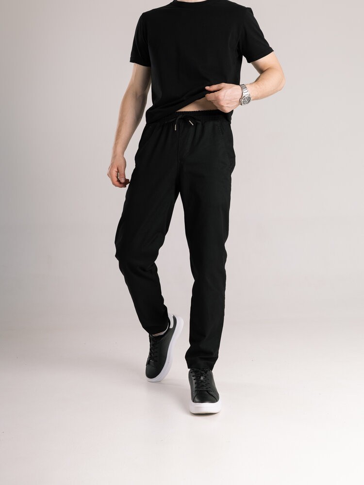 Чоловічі чорні штани демісезонні котонові прямого крою Pobedov Step, укр, укр