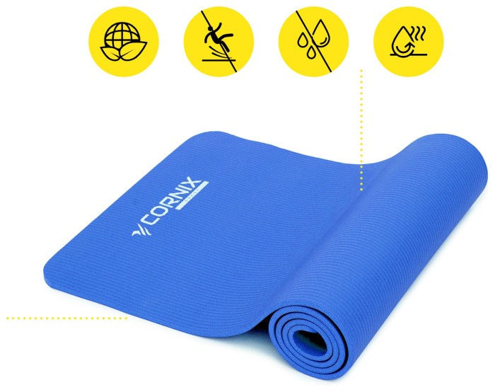 Коврики спортивные Cornix NBR 183 x 61 x 1 cм для йоги и фитнеса XR-0009 Blue