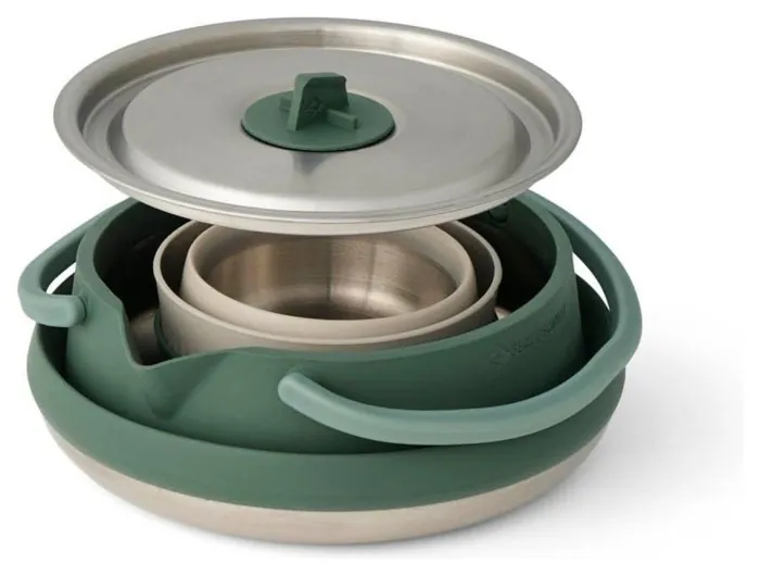 Набір посуду Sea to Summit Detour Stainless Steel Kettle Cook Set w/Sack з чохлом, на 2 персони