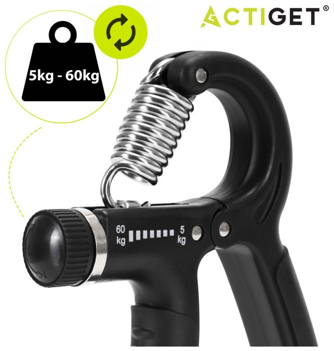 Еспандер кистьовий Actiget 5-60 кг з регульованим навантаженням ACT0051 Black