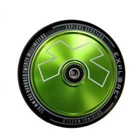 Колесо для трюкового самоката Explore 120 литой диск дюраль abec -9 Зеленый