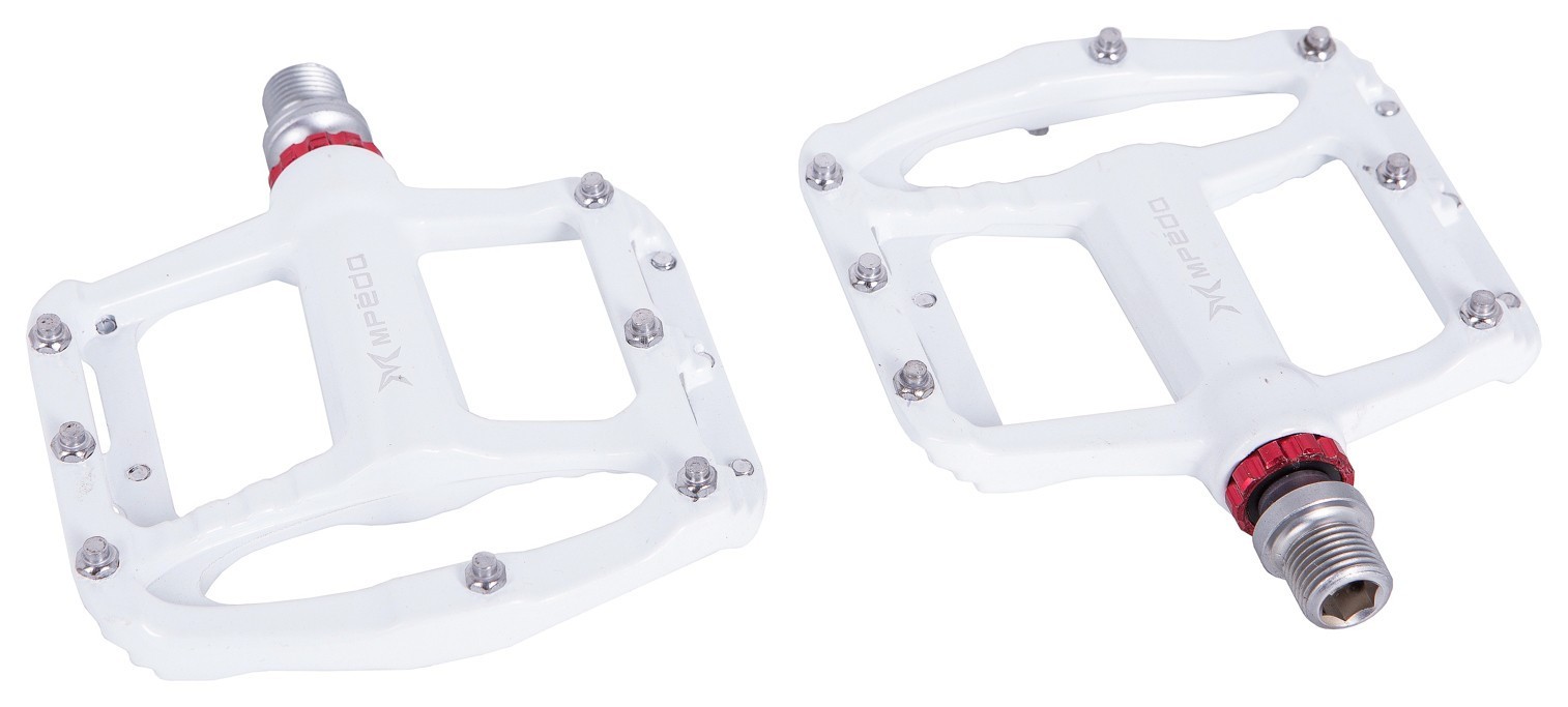 Педалі Mpeda AL-65 алюм. платформа, на пром. підшипні. (білий)