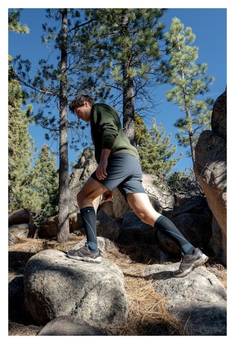 Водонепроницаемые носки Dexshell Longlite Socks 2.0, голубые полоски, размер L (43-46)