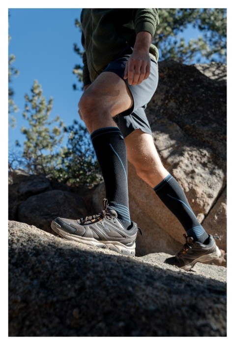 Водонепроницаемые носки Dexshell Longlite Socks 2.0, голубые полоски, размер L (43-46)