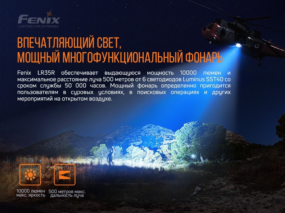 Ліхтар ручний Fenix LR35R, укр, укр