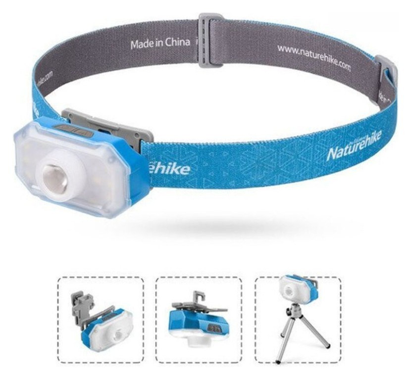 Ліхтар налобний Naturehike NH18T001-A, блакитний, укр, укр