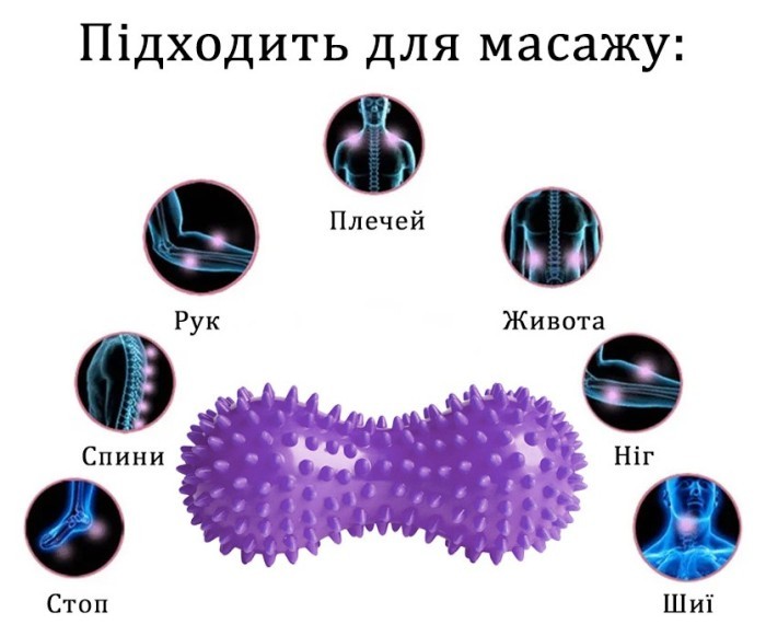 Масажний м'ячик EasyFit Goober з шипами фіолетовий