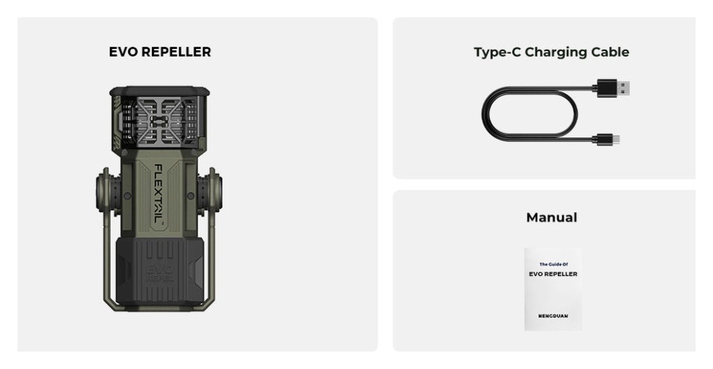 Фумігатор-ліхтар-powerbank кемпінговий Flextail Evo Repel, зелений, укр, укр