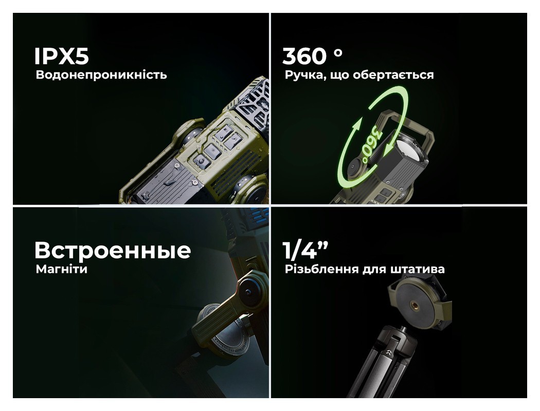 Фумігатор-ліхтар-powerbank кемпінговий Flextail Evo Repel, зелений, укр, укр