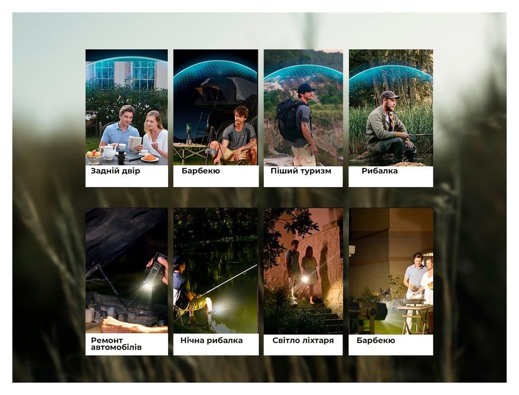 Фумігатор-ліхтар-powerbank кемпінговий Flextail Evo Repel, зелений, укр, укр