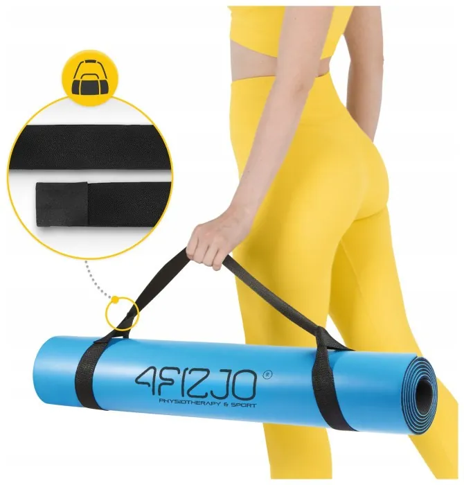 Коврик (мат) спортивный 4FIZJO PU 183 x 61 x 0.4 см для йоги и фитнеса Blue (P-5907739319555)