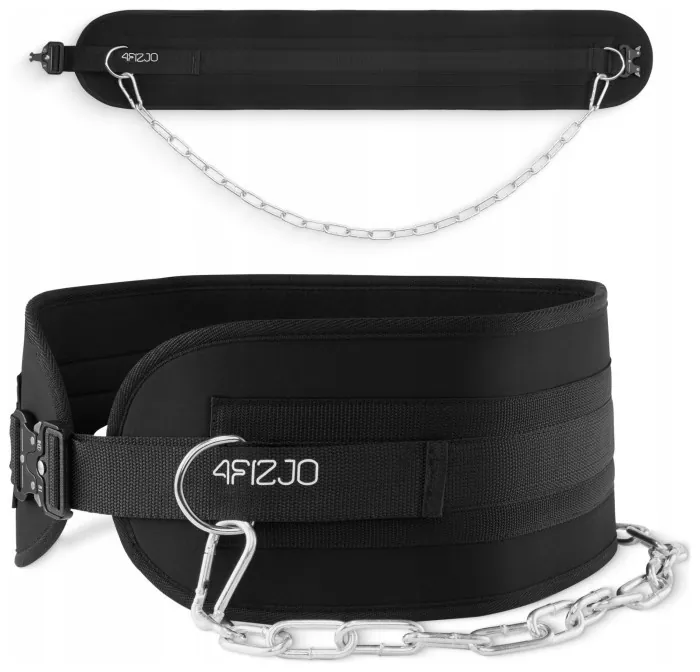 Пояс атлетичний для обтяження 4FIZJO Dip Belt 80 см Black (P-5905973402255)