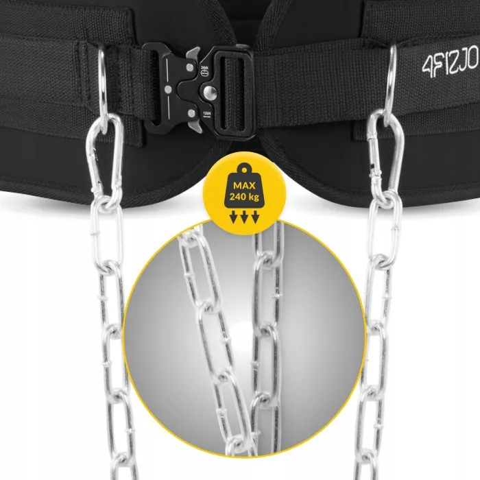 Пояс атлетичний для обтяження 4FIZJO Dip Belt 80 см Black (P-5905973402255)