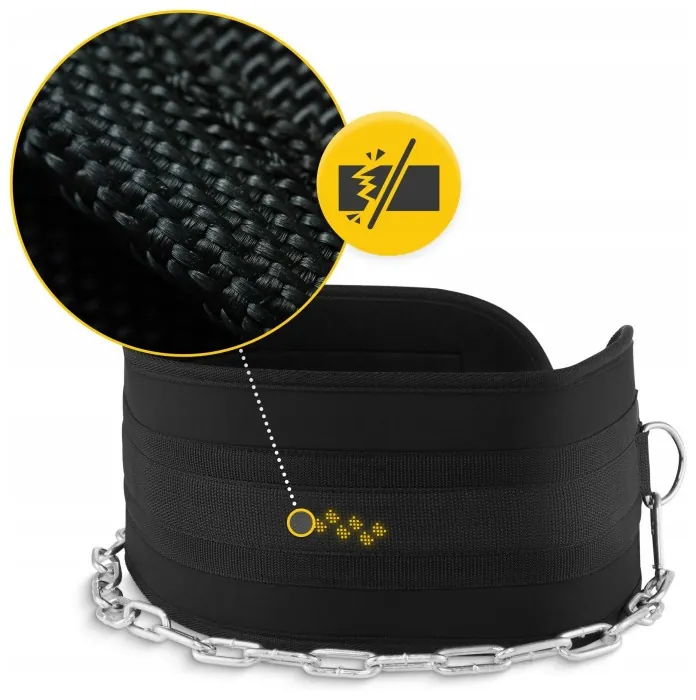 Пояс атлетичний для обтяження 4FIZJO Dip Belt 80 см Black (P-5905973402255)