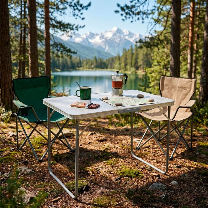 Стіл кемпінговий Springos 90 x 60 см складний CS0177 White