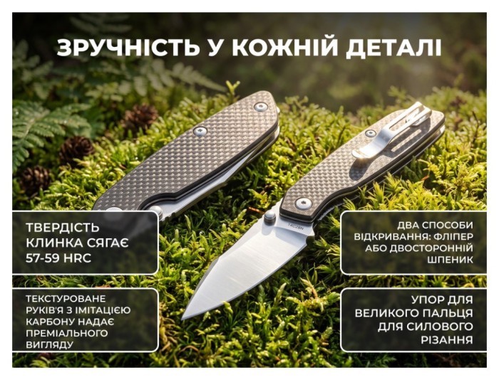 Ніж складаний туристичний Ruike P746-CB, (8 см) 14C28N / G10 чорний